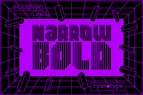 MultiType Lines Narrow Bold Font for Makers