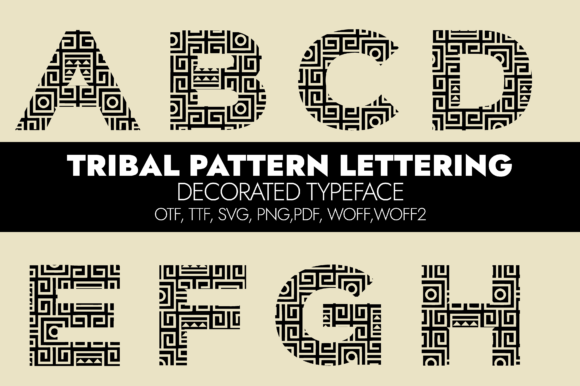 Tribal Pattern Lettering: A Bold Decorative Font